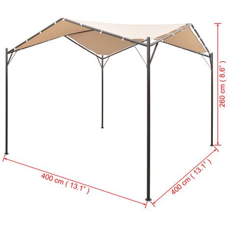 Prieel 4x4 m staal beige