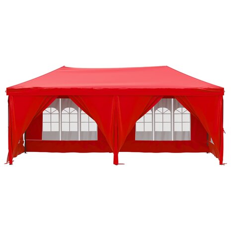 Partytent inklapbaar met zijwanden 3x6 m rood