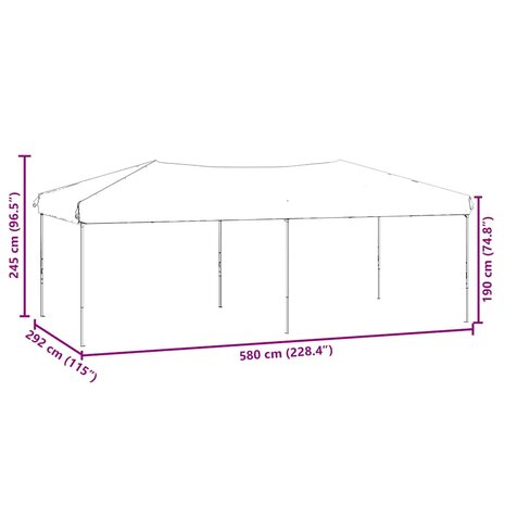 Partytent inklapbaar met zijwanden 3x6 m rood