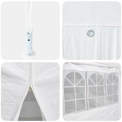 Partytent Wit 400 x 400 x 266 cm Polyester en staal