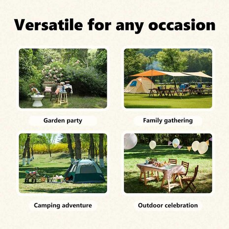 Partytent inklapbaar met zijwanden 2x2 m taupe