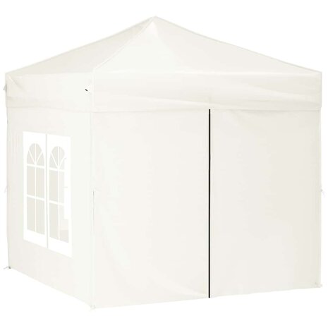 Partytent inklapbaar met zijwanden 2x2 m crèmekleurig