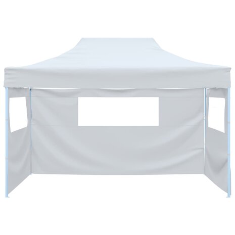 Partytent met 3 zijwanden inklapbaar 280x410x315 cm staal wit