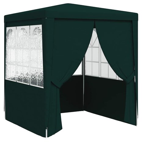 Partytent met zijwanden professioneel 90 g/m² 2,5x2,5 m groen
