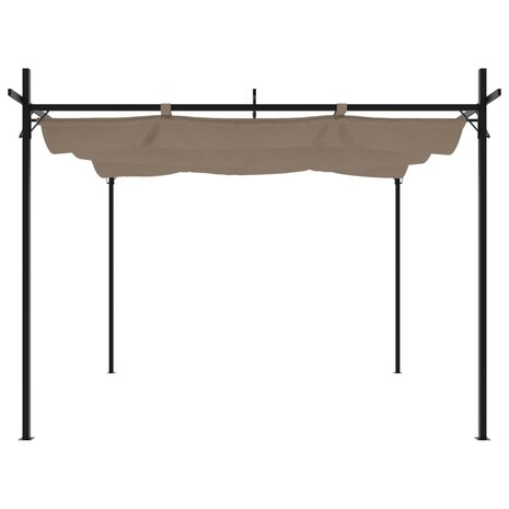 Pergola met uitschuifbaar dak 295x292x230 taupe