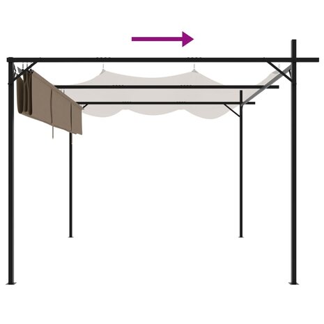 Pergola met uitschuifbaar dak 295x292x230 taupe