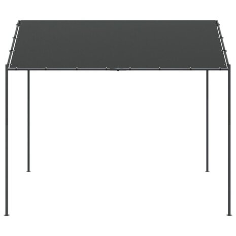 Tuinpaviljoen 4x4 m staal en stof antracietkleurig