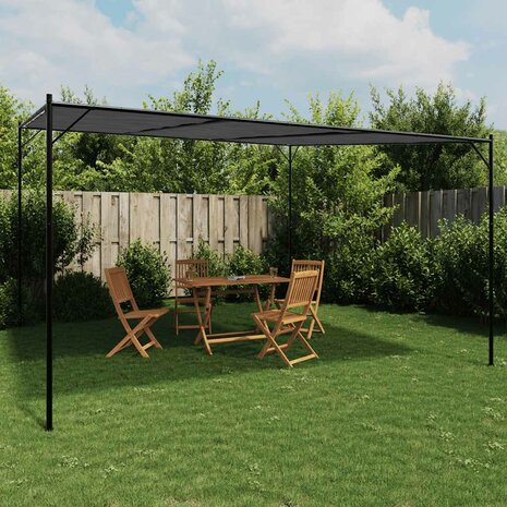 Prieel 4x4 m 180 g/m² stof en staal antracietkleurig
