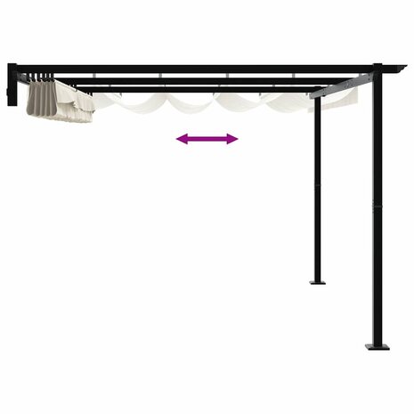 Wandgemonteerde Pergola Crème Staal