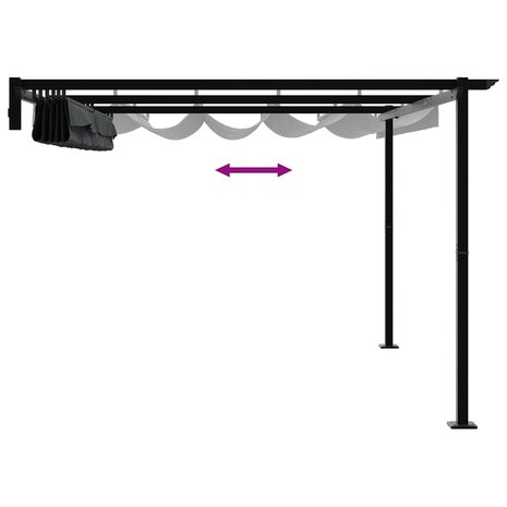 Wandgemonteerde Pergola Antraciet Staal
