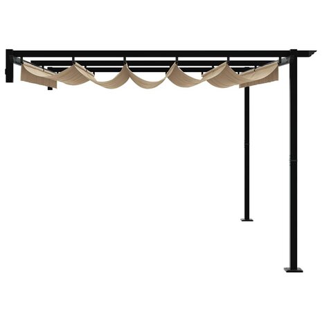 Wandgemonteerde Pergola Taupe Staal