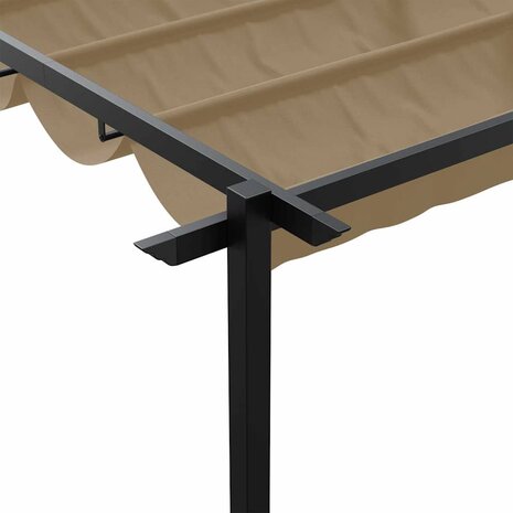 Wandgemonteerde Pergola Taupe Staal
