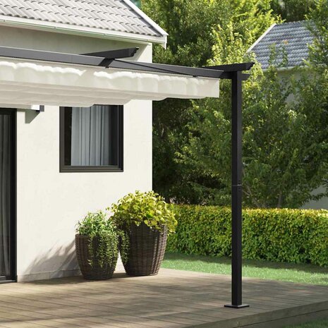 Wandgemonteerde Pergola Crème Staal