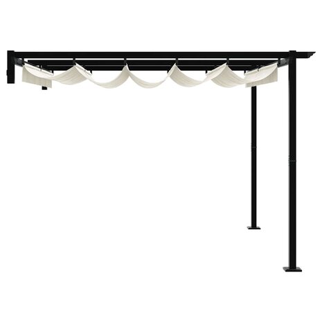 Wandgemonteerde Pergola Crème Staal