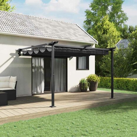 Wandgemonteerde Pergola Antraciet Staal