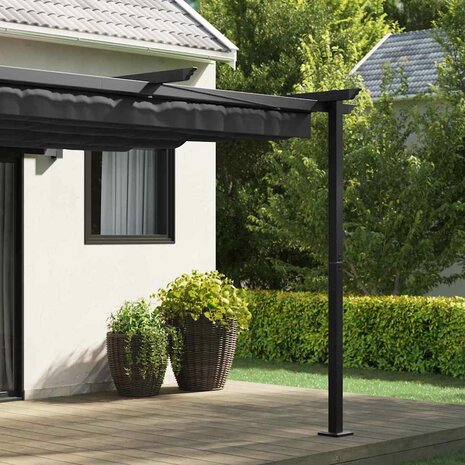 Wandgemonteerde Pergola Antraciet Staal