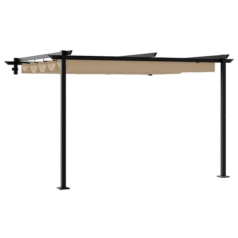 Wandgemonteerde Pergola Taupe Staal