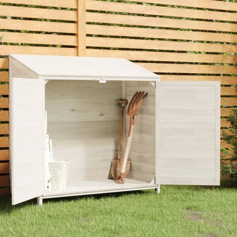 Tuinschuur 102x52x112 cm massief vurenhout wit