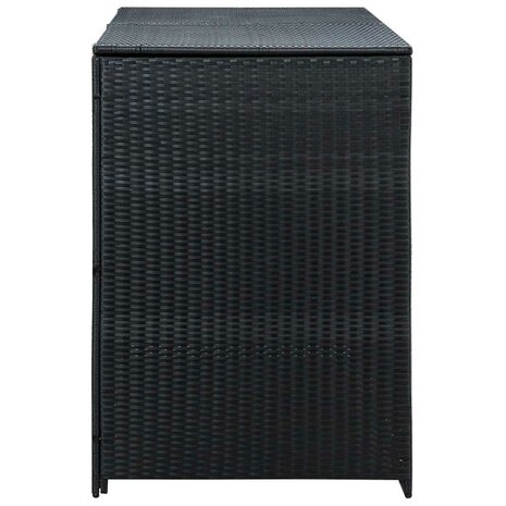 Containerberging dubbel 148x80x111 cm poly rattan zwart