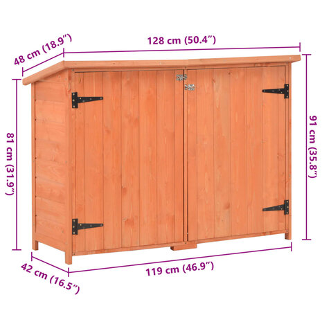 Tuinberging 128x42x91 cm hout