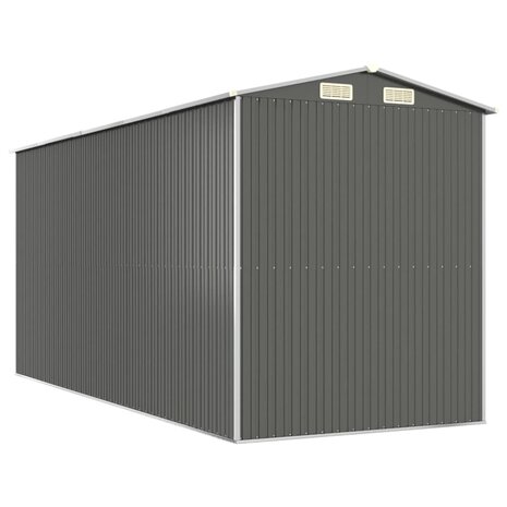 Tuinschuur 192x440x223 cm gegalvaniseerd staal lichtgrijs