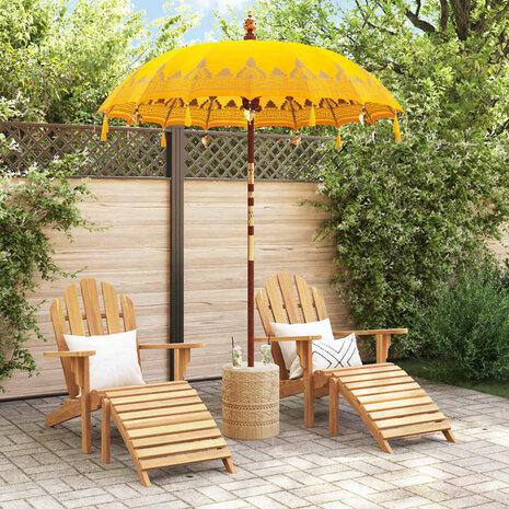 Balinese Parasol Geel (180-190) x 260 cm Katoen en massief hout