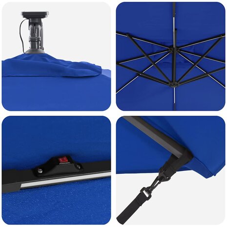 Cantilever Banana Parasol Blauw 249 x 249 x 250 cm