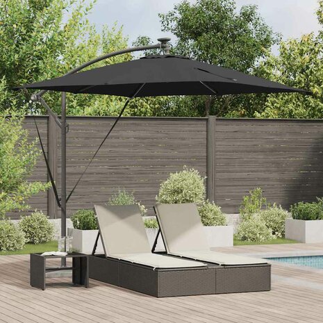 Cantilever Banana Parasol Zwart 249 x 249 x 250 cm