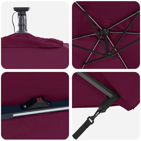 Cantilever Banana Parasol Bordeauxrood 294 x 200 x 254 cm