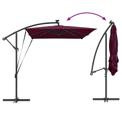 Cantilever Banana Parasol Bordeauxrood 294 x 200 x 254 cm
