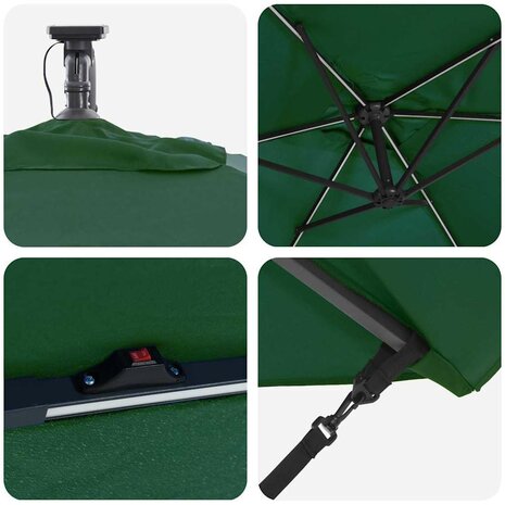 Cantilever Banana Parasol Groen 294 x 200 x 254 cm