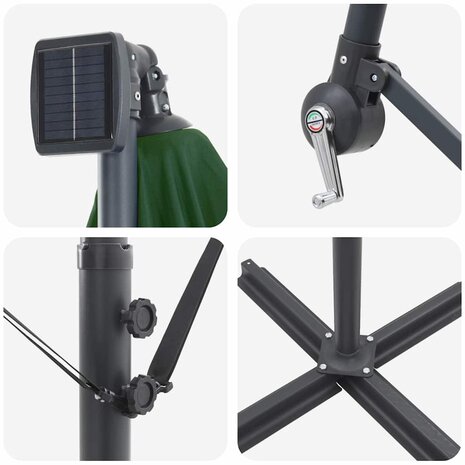 Cantilever Banana Parasol Groen 294 x 200 x 254 cm