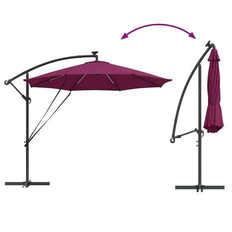 Cantilever Banana Parasol Bordeauxrood 294 x 294 x 248 cm