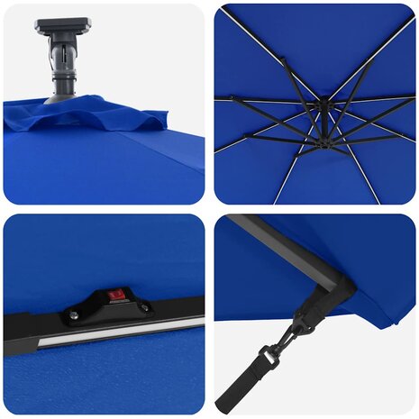 Cantilever Banana Parasol azuurblauw 294 x 294 x 248 cm