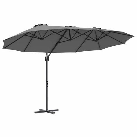 Tuin Cantilever Parasol Antraciet 372 x 198 x 243 cm