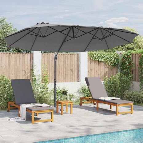 Tuin Cantilever Parasol Antraciet 372 x 198 x 243 cm
