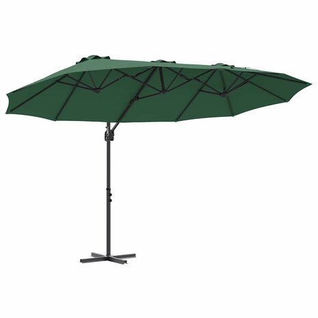 Tuin Cantilever Parasol Groen 372 x 198 x 243 cm