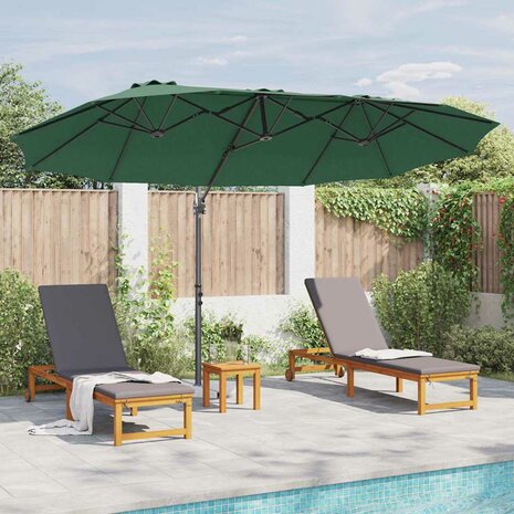 Tuin Cantilever Parasol Groen 372 x 198 x 243 cm