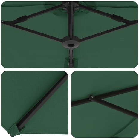 Tuin Cantilever Parasol Groen 372 x 198 x 243 cm