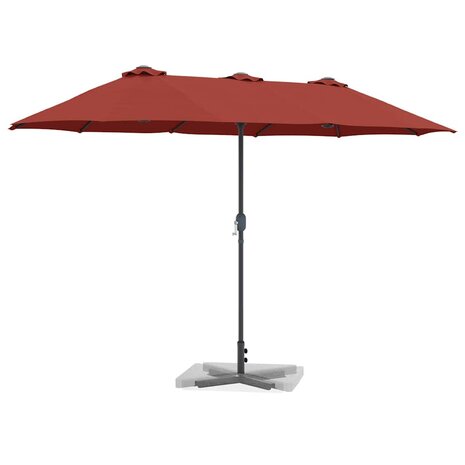 Tuinparasol Terracotta 370 x 197 x 239 cm Poedergecoat staal