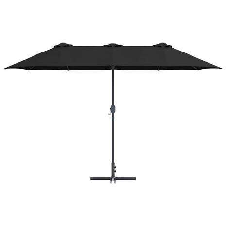 Tuinparasol Zwart 370 x 197 x 239 cm Poedergecoat staal