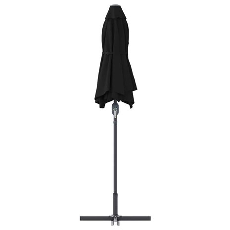 Tuinparasol Zwart 370 x 197 x 239 cm Poedergecoat staal