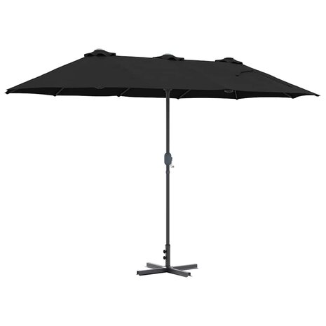 Tuinparasol Zwart 370 x 197 x 239 cm Poedergecoat staal