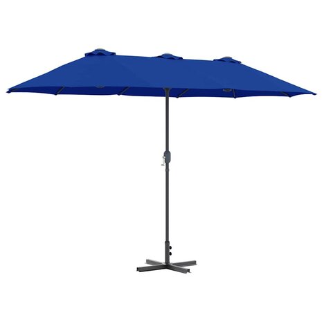 Tuinparasol Blauw 370 x 197 x 239 cm Poedergecoat staal