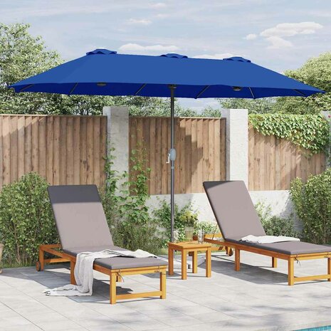 Tuinparasol Blauw 370 x 197 x 239 cm Poedergecoat staal