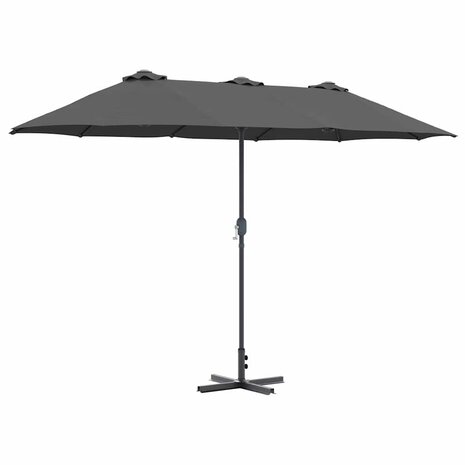 Tuinparasol Antraciet 370 x 197 x 239 cm Poedergecoat staal