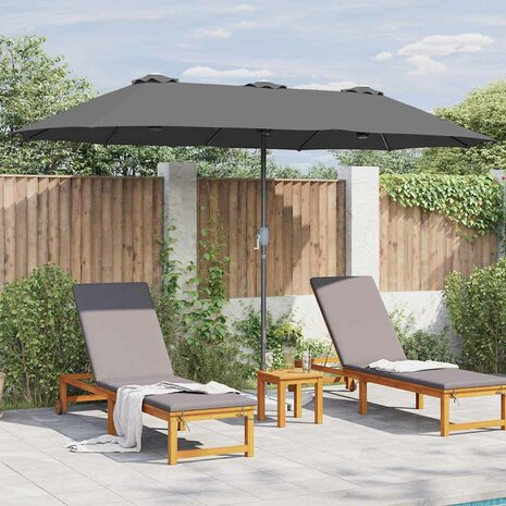 Tuinparasol Antraciet 370 x 197 x 239 cm Poedergecoat staal