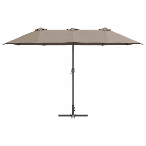 Tuinparasol Taupe 370 x 197 x 239 cm Poedergecoat staal