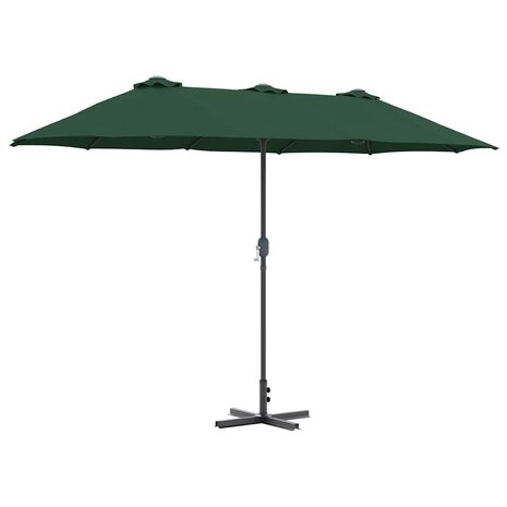 Tuinparasol Groen 370 x 197 x 239 cm Poedergecoat staal