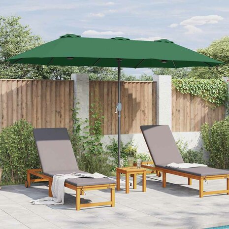 Tuinparasol Groen 370 x 197 x 239 cm Poedergecoat staal